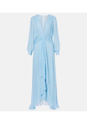 Rixo Meera polka-dot shirred gown