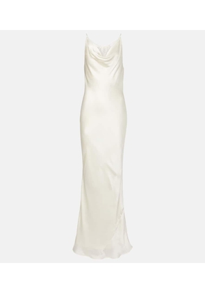 Rotate Lace-trimmed silk satin slip dress