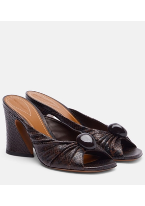 Zimmermann Gleam 85 snake-effect leather mules