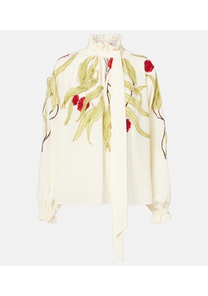 La DoubleJ Cerere embroidered silk blouse