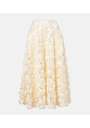 Rotate Floral-applique midi skirt