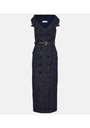 Self-Portrait Belted boucle midi dress