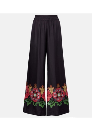 La DoubleJ Printed silk twill palazzo pants