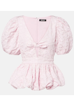 Rotate Cutout jacquard peplum top