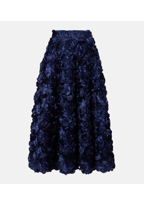 Rotate Floral-applique midi skirt