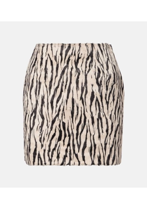 Rotate Zebra-print cotton-blend miniskirt