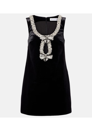 Self-Portrait Crystal-embellished velvet minidress