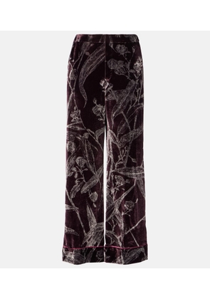 La DoubleJ Floral satin pajama pants