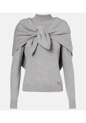 Oscar de la Renta Scarf-detail cashmere sweater