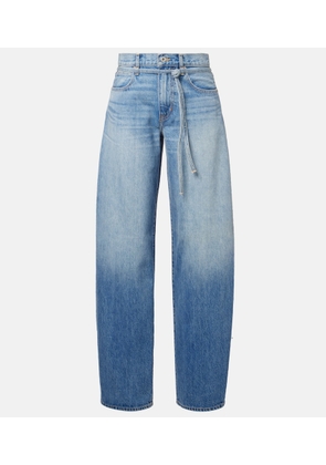 Slvrlake Hailey belted mid-rise barrel-leg jeans