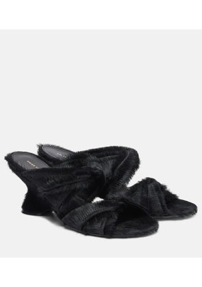 Dries Van Noten Calf hair wedge sandals