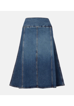 Alaia Mid-rise denim midi skirt
