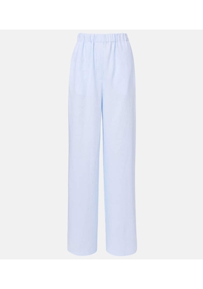 Loro Piana Valerio high-rise linen wide-leg pants