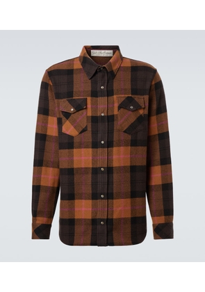 God's True Cashmere Plaid cashmere shirt with sunstone