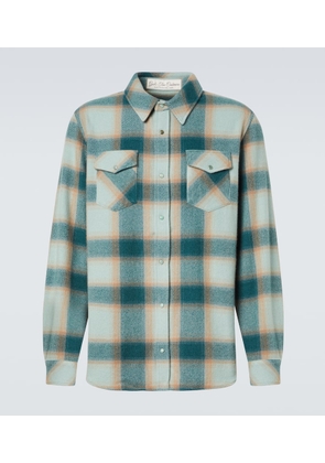 God's True Cashmere Shadow plaid cashmere shirt with emerald