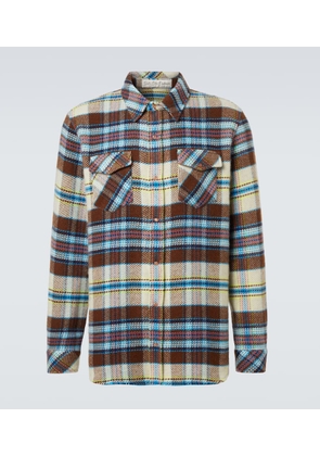 God's True Cashmere Plaid cashmere shirt with sunstone