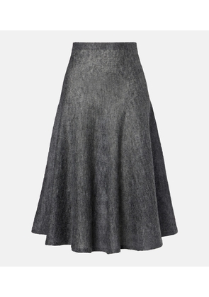 Alaia Mohair and wool-blend midi skirt