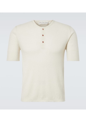God's True Cashmere Cashmere Henley shirt with carnelian