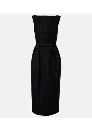 Erdem Pinstripe wool lame midi dress