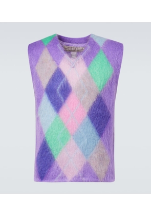 ERL Checked mohair-blend sweater vest