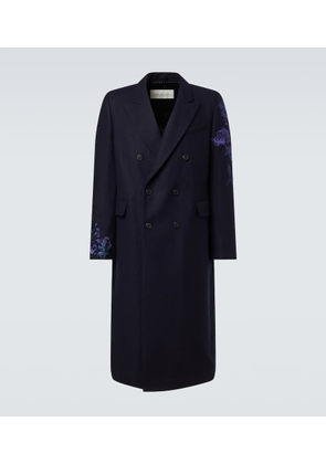 Dries Van Noten Floral double-breasted wool coat
