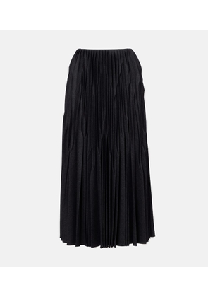 Alaia Pleated wool flannel midi skirt