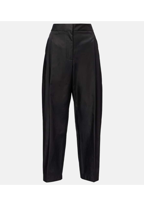 Alaia Cropped high-rise satin tapered pants