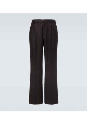 Dries Van Noten Wool flannel wide-leg pants