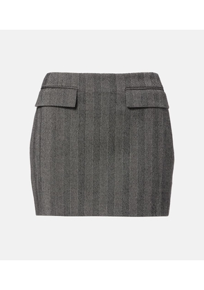 Ferragamo Striped wool-blend miniskirt