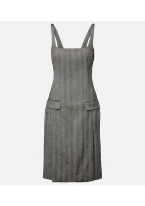 Ferragamo Chevron wool-blend midi dress