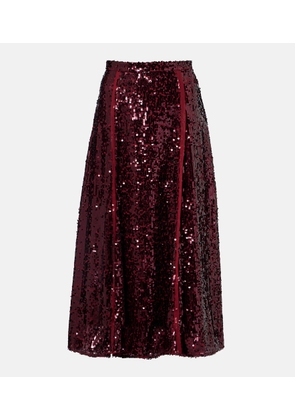 Erdem Sequined georgette midi skirt