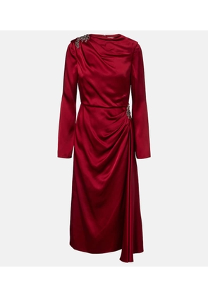 Erdem Crystal-embellished satin cady cocktail dress