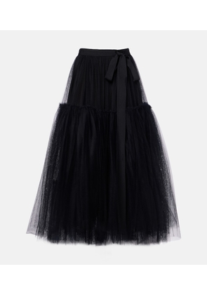 Erdem Belted tulle midi skirt