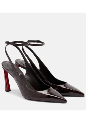 Christian Louboutin Condora 85 croc-effect slingback pumps