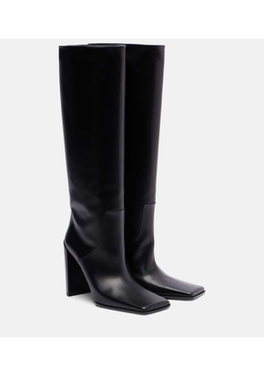 Alaia Square leather knee-high boots
