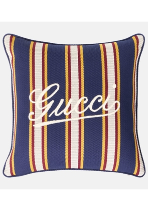 Gucci Logo striped cotton cushion