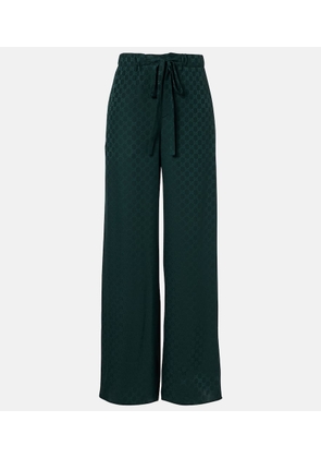 Gucci GG silk jacquard wide-leg pants