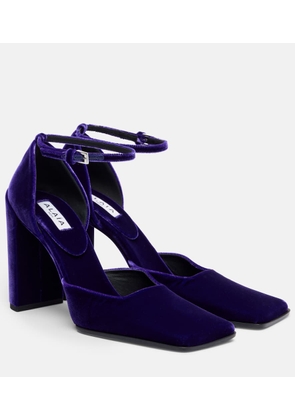 Alaia Square 90 velvet pumps
