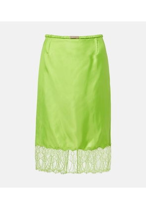 Gucci Lace-trimmed twill midi skirt