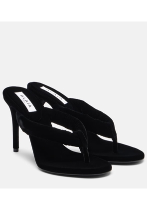 Alaia 90 velvet thong sandals