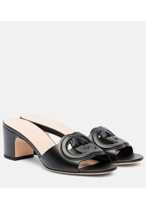 Gucci Interlocking G leather mules