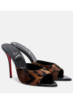Christian Louboutin Miss Z 100 leopard-print calf hair mules