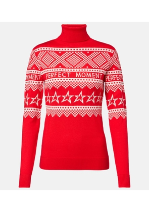 Perfect Moment Holiday intarsia wool turtleneck sweater