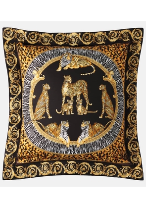Versace Home Logo printed cotton satin cushion