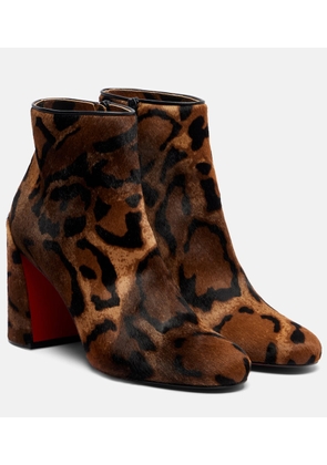 Christian Louboutin Jane 85 leopard-printed calf hair ankle boots