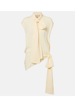 Plan C Asymmetric tie-neck blouse