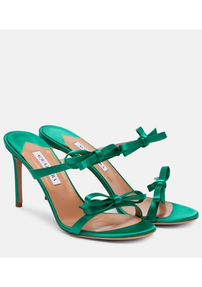 Aquazzura Soave 85 bow-detail satin mules
