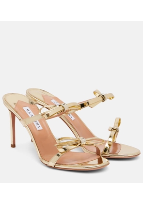 Aquazzura Soave 85 mirrored faux leather mules