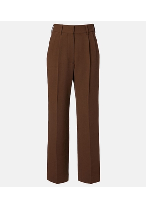 Blaze Milano Fox high-rise virgin wool crepe wide-leg pants