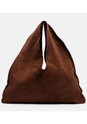 The Row Bindle Small suede tote bag